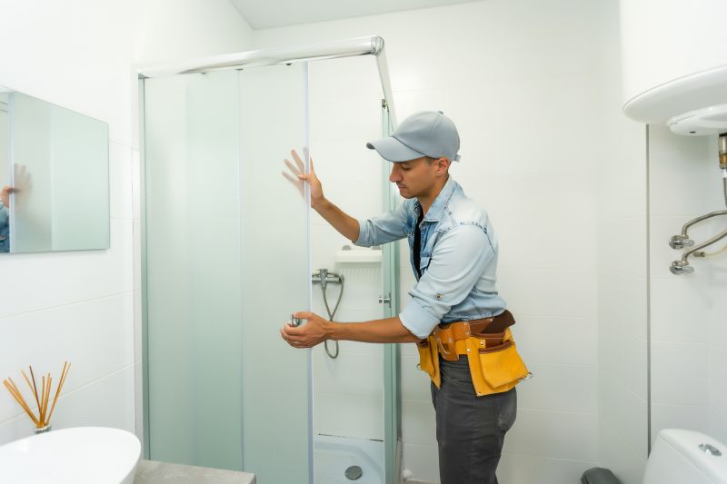 Compact Shower with Sliding Door